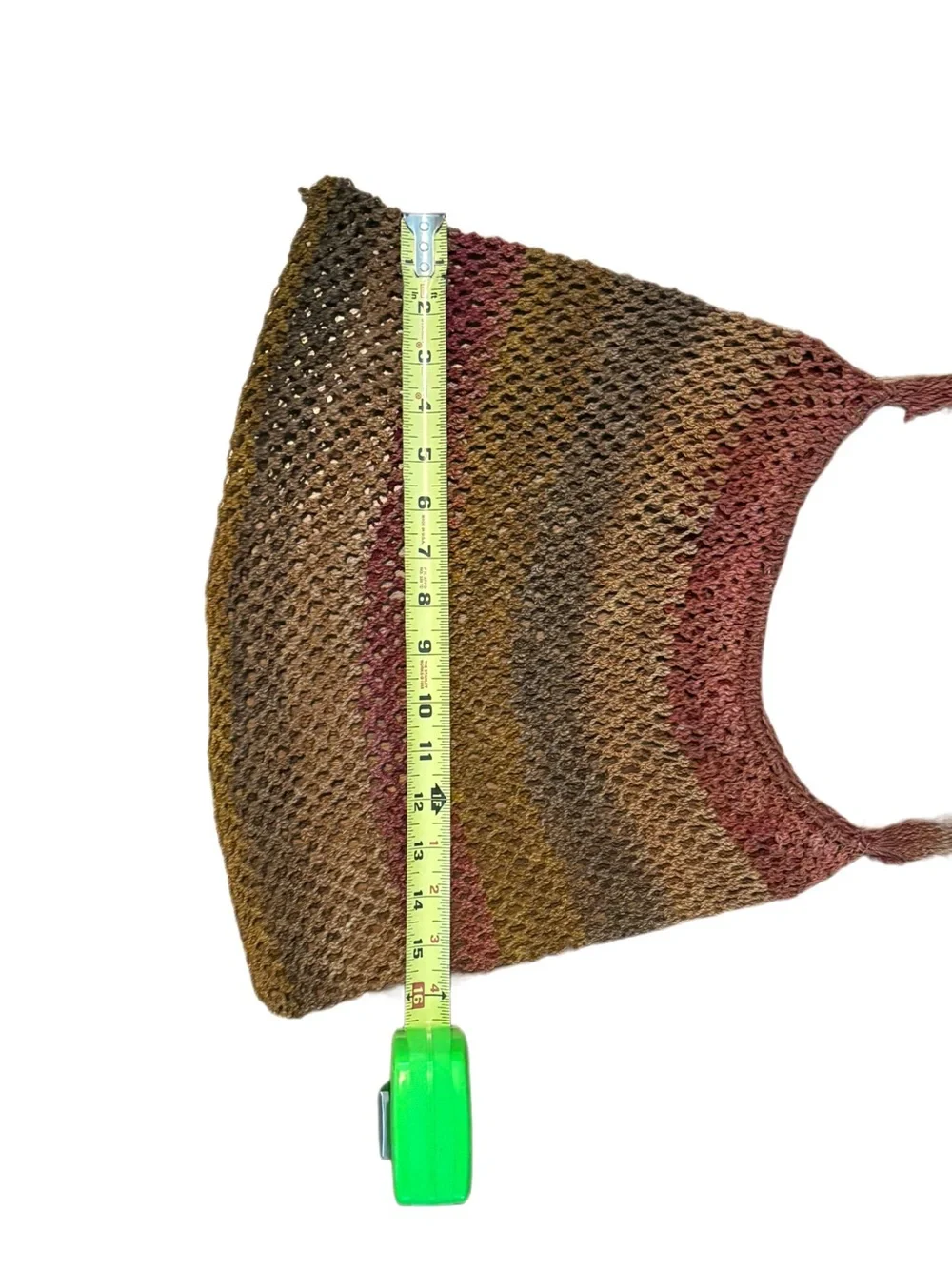 Vintage Handwoven Bilum Mesh Bag Boho Earth Tones